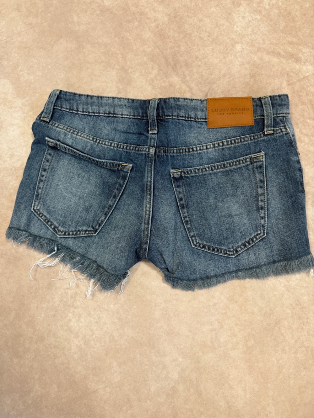 Lucky Brand Distressed Medium Blue Denim Cutoff Shorts